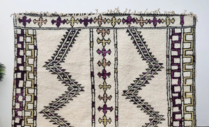 ขนสัตว์ทอมือพรมทอมือขนาด8x10พรมทอมือสีขาวและสีชมพูสำหรับตกแต่งบ้านพรมแอบสแตรกสำหรับห้องนั่งเล่น - Product Image 5