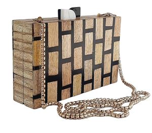 Bolso de mano de madera hecho a mano, bolso de mano de madera de lujo para mujer, bolso de mano de madera en forma de caja hecho a mano, bolso de mano de madera de diseño - Product Image 6