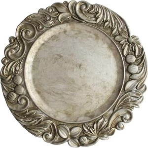 Ensemble d'assiettes de chargeur gaufrées marron design avec finition antique pour une table à manger élégante et une table de fête - Product Image 2