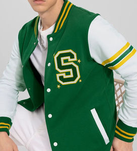 Vestes de baseball brodées en chenille de laine avec logo personnalisé pour hommes col à capuche d'hiver en tissu léger universitaire vintage à support haut - Product Image 3