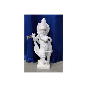 Estatua de Makrana de mármol puro, estatua del Señor Krishna - Product Image 1