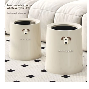 Poubelle rectangulaire en plastique à ouverture supérieure, grande capacité, pour le rangement domestique (salon, chambre, cuisine), poubelle élégante et amusante - Product Image 3