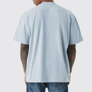 T-shirt en boîte pour hommes avec logo personnalisé en gros 250Gsm coton conception Boxy surdimensionné recadrée 100% coton DTG imprimé personnalisé - Product Image 4