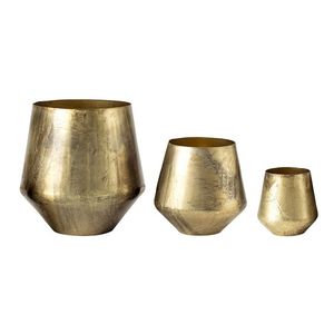 Juego de 3 juntas dobles Metal Latón Pátina antigua Maceta de flores Decoración para el hogar Jardín Macetas de hierro usadas - Product Image 6