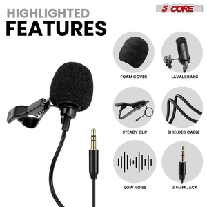 5 Core <b>Microphone</b> Professional Lavalier Mic Wearable Omnidirectional <b>Condenser</b> 3.5mm Body Microfono - Product Image 3