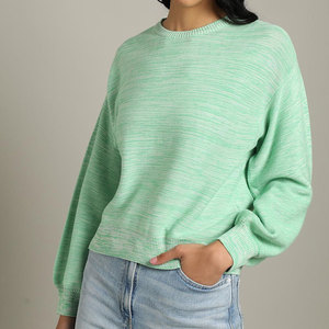 Nuevo diseño Otoño Invierno mujer sudaderas suelta moda pulóver Crop Top mujeres cuello redondo sudaderas - Product Image 6