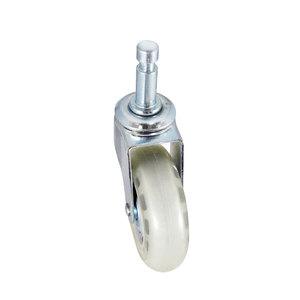 Ruedas de rueda de PU gris de Servicio Ligero de 3 pulgadas, montaje de Vástago de acero para carrito de basura, estilo giratorio hecho de polipropileno - Product Image 5