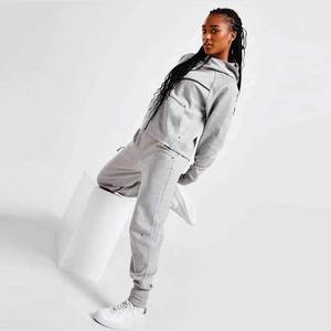 Servicio OEM 100% algodón 100% poliéster mujer polar chándal gris cremallera completa Sudadera con capucha Joggers pantalones de chándal para venta al por mayor de alta calidad - Product Image 2