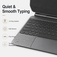 Étui Clavier Personnalisé pour Tablette, Corps en Aluminium Ultra Fin de 6 mm avec Support Magnétique Flottant et Design Tactile en Verre Intelligent