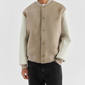 Wholesale Men's <b>Wool</b> Varsity Jacket Fashionable High Street Embroidery Durable Letterman Outerwear for Cold Weather Bulk Orders - Product Image 3