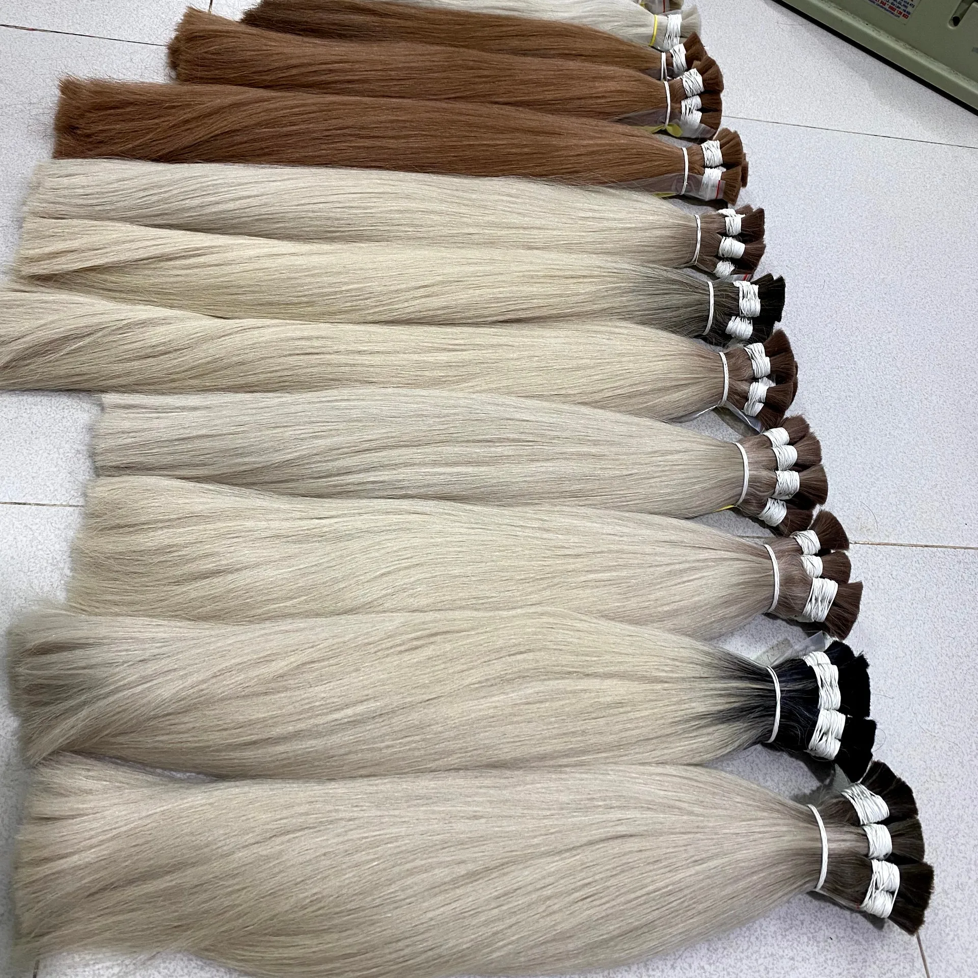 menschliches Haar Großhandel ungeflechtetes Vietnamesische Haar Massenware Haarverlängerungen seidige gerade Welle natives Massenware zum Flechten >=60%