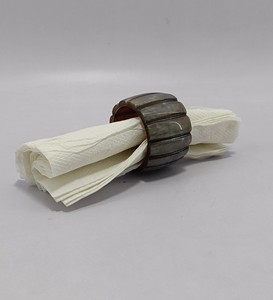 Servilletero de madera único en stock, Decoración de mesa de diseñador para bodas, soporte de tejido elegante - Product Image 3