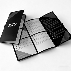 Brochures pliées personnalisées XJY imprimées en noir et blanc sur carton recyclable pour la promotion et <span class=keywords><strong>l</strong></span>'utilisation interne - Product Image 1
