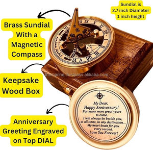 Wholesale Manufacturer Engraved Nautical Brass Sundial Compass Perfect Guide Camping Hiking <b>Presented</b> Wooden <b>Box</b> Gift Husband - Product Image 4
