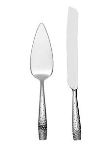 Ensembles de couteau et de serveur de gâteau de mariage de luxe en acier inoxydable de logo - Product Image 5