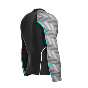 Chemises de compression de fitness de haute qualité pour hommes Polyester Spandex O Neck Full Sleeve Rash Guards avec taille personnalisée - Product Image 4