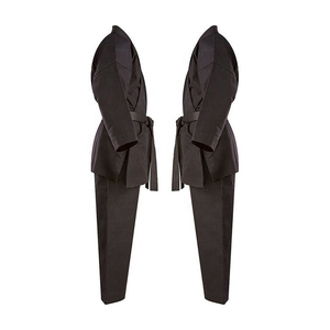 Trajes de Karate de 2 piezas con bordado de logotipo personalizado para hombre, cinturones de cintura ajustables de Color sólido, conjuntos de uniformes de Kimono de Karate jiu jitsu - Product Image 6