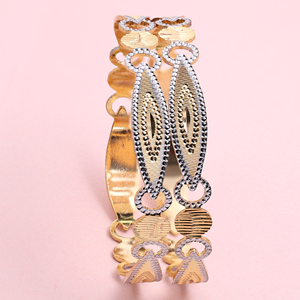 925 Sterling Silver Luxury Two Tone Women's Trendy Fashion Bracelet Bangles <b>for</b> <b>Weddings</b> Orthodox Religious Ceremonies Sri Jaya - Product Image 1