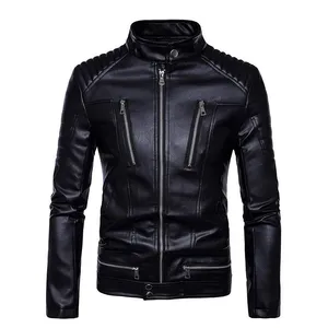 2023 Winter Fashion PU Leather Jacket for Men slim fit top trending breathable oversized leather jackets windproof Customized