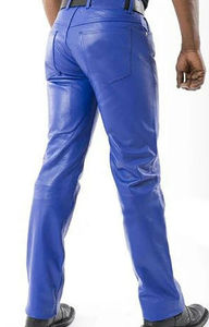 Promotion Pantalons décontractés droits en cuir et toile de haute qualité pour hommes, taille mi-haute, couleurs personnalisées, légers, anti-froissement - Product Image 5