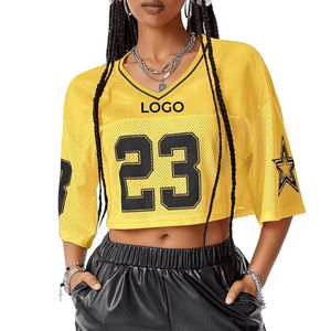 Custom Oversized Mesh Jersey Unisex <b>Retro</b> Soccer Boxy Cropped Top Jersey Blank <b>Football</b> Fashion Tshirt American <b>Football</b> Jersey - Product Image 3