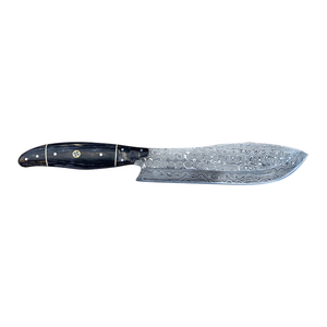Venta al por mayor de calidad superior personalizada OEM ODM servicio de acero de Damasco forjado a mano cuchillo de Chef de hoja fija cuchillo de cocina alto - Product Image 2