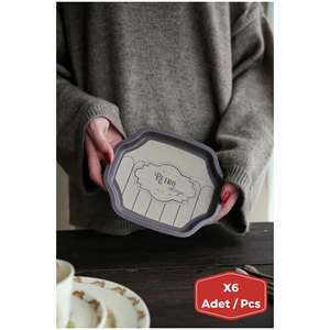 Plateau à bords ondulés incurvés 238x358 2 Pcs set Retro Retro Design - Product Image 1