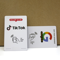 Carte NFC en PVC pour les médias sociaux avec puce NTAG215 13,56 MHz RFID, compatible avec Google Maps