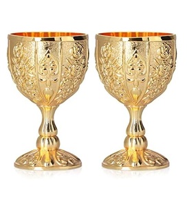 Vaso de Cóctel de Latón de Lujo Grabado a Mano con Acabado Dorado Brillante TQC de 300 ml para Uso en Restaurantes, Bares y Hoteles - Product Image 4