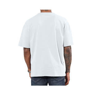 Camiseta Extra Grande para Hombre de 350g, Hombros Caídos, Cuello Redondo, Estilo Urbano Personalizado de Alta Calidad, Algodón Grueso, Estilo Casual - Product Image 4
