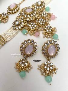 Dernier lot de mariage indien pakistanais ethnique Pierres vertes Perles Finition antique Artisanat Pierres vertes Perles Finition antique - Product Image 4