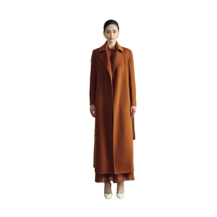 Fashion Long Straight Women's Coats Elegant Hand-stitched LUKE COATS Cashmere Fabric 20%Cashmere 80%Wool Women's Winter Coat