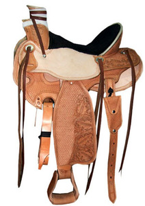 Premium Heavy Duty Wade Tree Roping Ranch Work Cowboy Western Leather Horse Saddle usiné à la main et sculpture - Product Image 6
