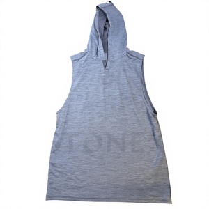 เสื้อฮู้ดดี้แขนกุดสไตล์วินเทจสำหรับผู้ชาย ระบายอากาศได้ดี แห้งเร็ว ผ้าฝ้ายฟลีซ 100% คอตั้ง  รับสั่งทำสีและดีไซน์ตามต้องการ - Product Image 1