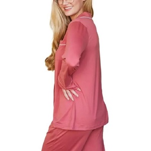 Nueva Camisa de algodón modal, ropa de dormir de dos piezas para mujer, correa de espagueti, precio al por mayor, pijamas, Exportación de BD Supplie - Product Image 2