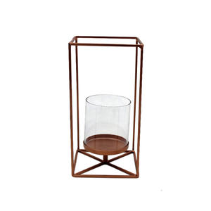 Home Decoration Brown Color Decorative Diamond Shape <b>Tea</b> Light Votive <b>Holder</b> <b>Candle</b> Jar Customized - Product Image 4