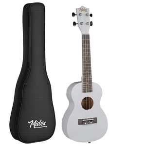 Ukelele de Concierto Blanco de 23 Pulgadas con Diapasón de Palisandro |   Midex UKX-233WH - Product Image 1