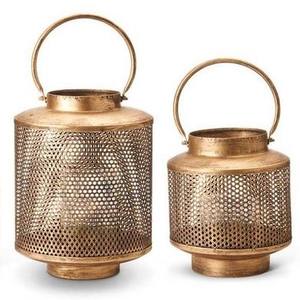 Haute qualité or treillis décoratif fer métal bougie lanterne titulaire à la main impression Offset conception pour la maison et décor de noël - Product Image 3