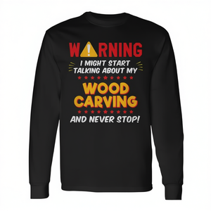 Camiseta de Manga Larga con Gráfico de Chiste de Tallador de Madera, Categoría de Productos de Artesanía en Bambú y Madera - Product Image 2