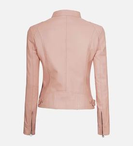 Elegante chaqueta de piel sintética para mujer hecha en fábrica, diseño elegante, lista para enviar, opciones de personalización abiertas - Product Image 3
