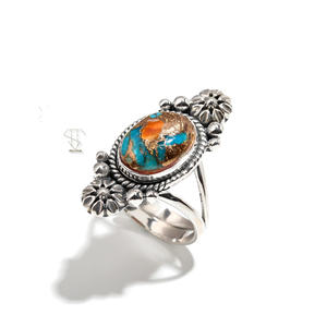 Oyster <b>Turquoise</b> Gemstone 925 Solid Sterling Silver <b>Ring</b> Handmade Ethnic Jewelry Semiprecious Fine Wedding <b>Rings</b> for Women Gift - Product Image 3