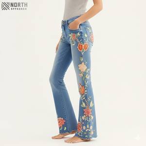Customizable Size <b>Baggy</b> Style <b>Women</b> <b>Jeans</b> Plus Sizes Washed Wide Leg Denim <b>Jeans</b> Breathable 6 Pocket <b>Women</b> <b>Jeans</b> Pant - Product Image 5