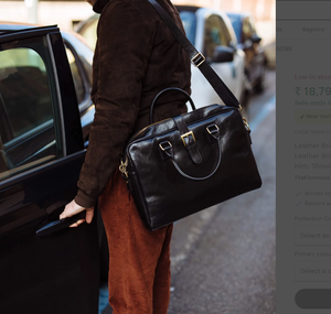 Personalized Leather Laptop Messenger <b>Briefcase</b> Men, Monogram Cross Body Computer Sling Gifts for Him Leather <b>Briefcase</b> Man - Product Image 2