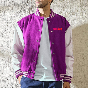 LOW MOQ Oem Manufacturer High Quality Embroidery Varsity <b>Jacket</b> <b>for</b> <b>Men</b> College Leather Sleeves Custom <b>Baseball</b> Varsity <b>Jacket</b> - Product Image 3