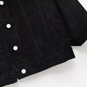 OEM Veste en jean pour femme Vêtements d'extérieur décontractés pour femme Veste d'automne en jean boutonné Veste en jean oversize pour femme - Product Image 4