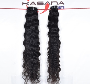 Wholesale <b>Cheap</b> Aligned Double Indian Raw Machine Double Weft Bundle Remy Hair <b>Extensions</b> with Curly Processing Style Wave - Product Image 3
