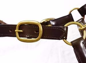 Caballo Cuero Headcollar Halter Negro Marrón Trenzado Equino Cob Completo - Product Image 3