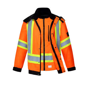 Chaqueta DE SEGURIDAD antiarrugas para hombre, color sólido, peso ligero, cómodo, secado rápido, a prueba de viento, chaqueta de seguridad Hi Vis para hombre - Product Image 2