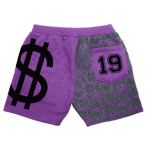 Shorts de jogging pour hommes style urbain avec logo personnalisé sur le devant, en toile écologique 100 % polyester, respirant, séchage rapide, coupe-vent - Product Image 2