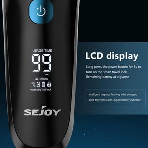 Afeitadora Eléctrica para Hombre, 3 Cuchillas, Motor de Alta Velocidad, Afeitado en Seco y Húmedo, Pantalla Digital de Potencia, Resistente al Agua IPX7 - Product Image 3